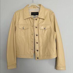 Cream Leather Jacket Vintage Siena Studio